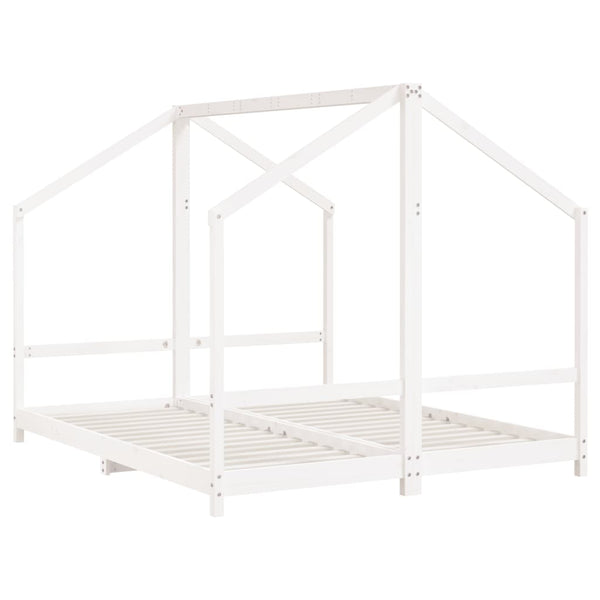 vidaXL Kids Bed White 2x(80x200) cm Solid Pine Wood