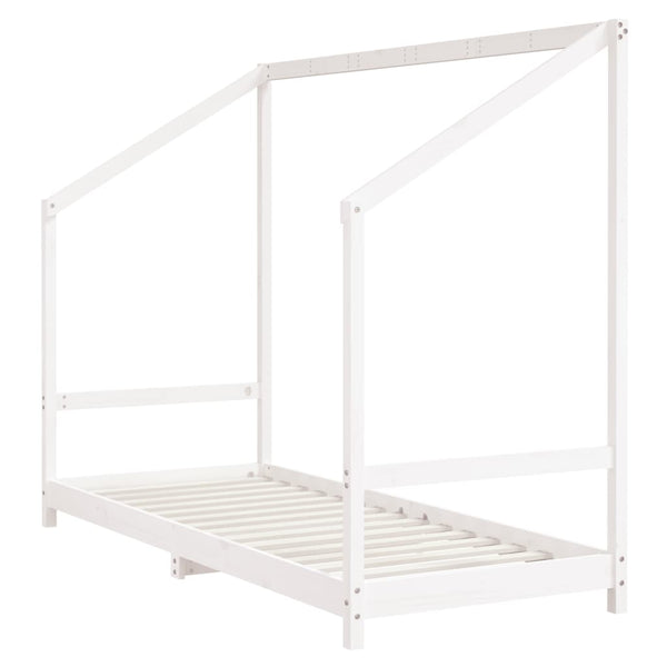 vidaXL Kids Bed White 2x(80x200) cm Solid Pine Wood