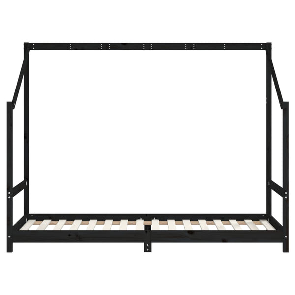 vidaXL Children's Bed Black 2x(80x200) cm Solid Pine Wood