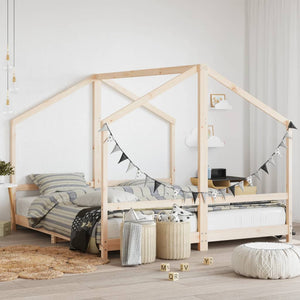 vidaXL Children's Bed 2x(90x200) cm Solid Pine Wood