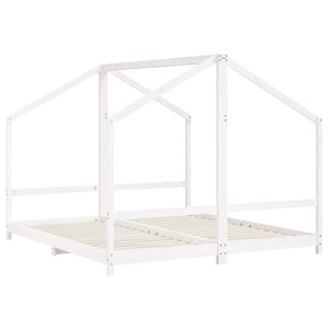 vidaXL Kids Bed White 2x(90x200) cm Solid Pine Wood