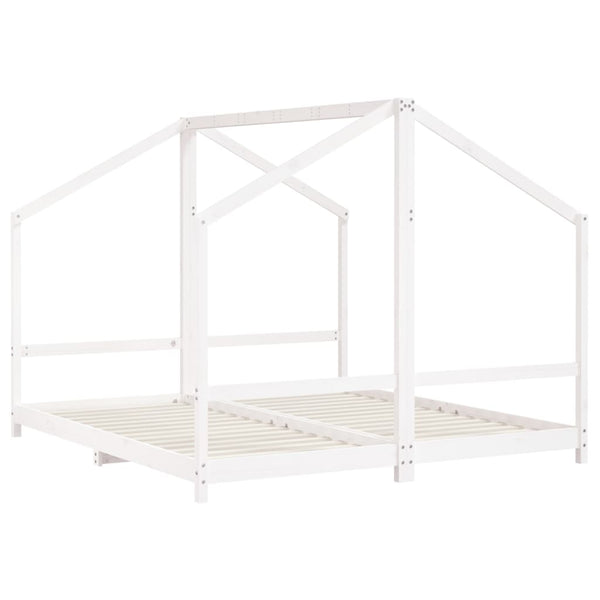 vidaXL Kids Bed White 2x(90x200) cm Solid Pine Wood