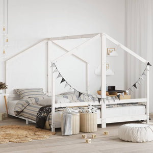 vidaXL Kids Bed White 2x(90x200) cm Solid Pine Wood