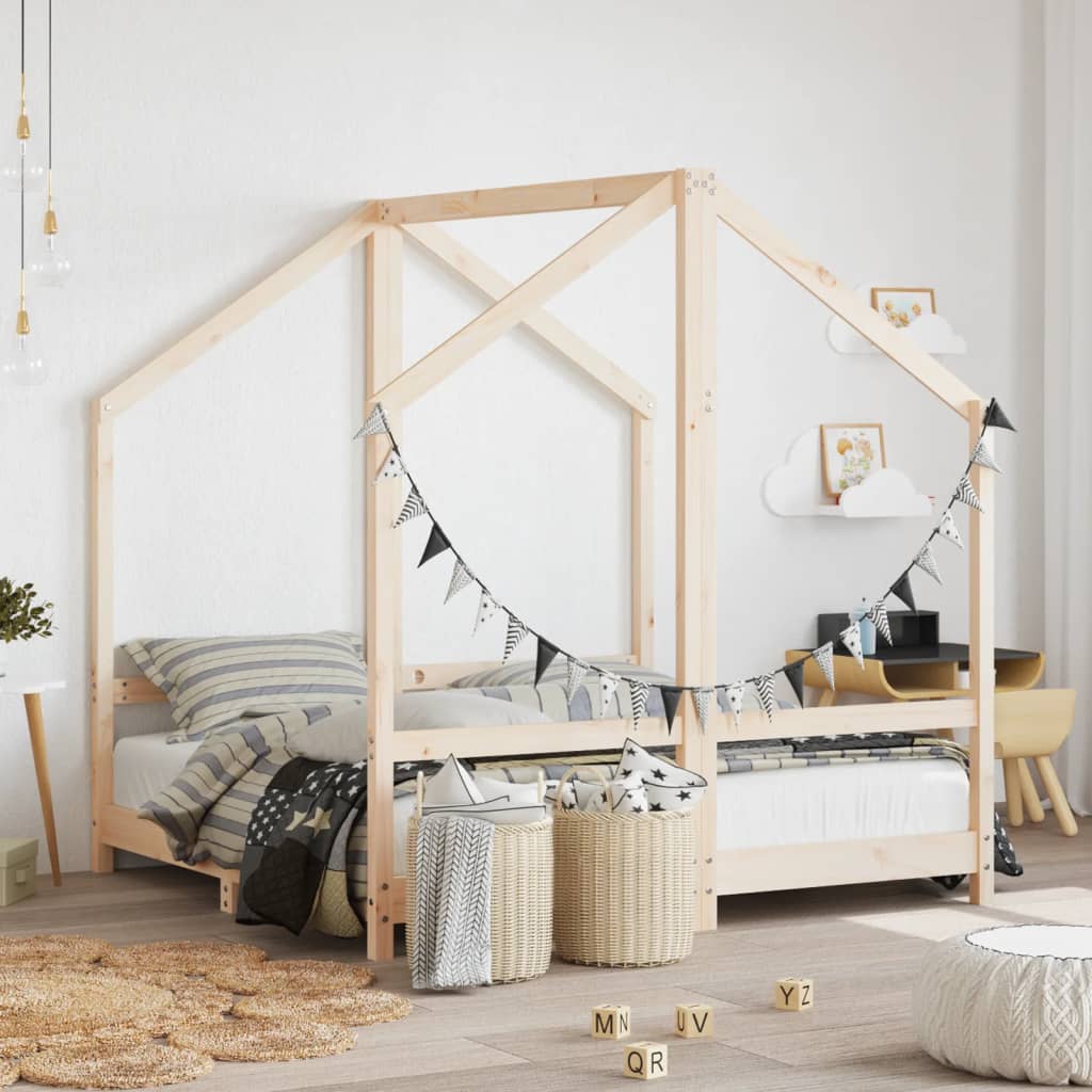 vidaXL Kids' Bed 2x(70x140) cm Solid Pine Wood