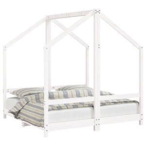 vidaXL Children's Bed White 2x(70x140) cm Solid Pine Wood