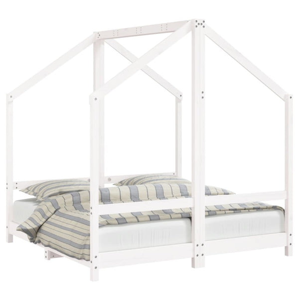 vidaXL Children's Bed White 2x(70x140) cm Solid Pine Wood