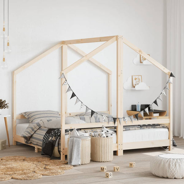 vidaXL Children's Bed 2x(80x160) cm Solid Pine Wood