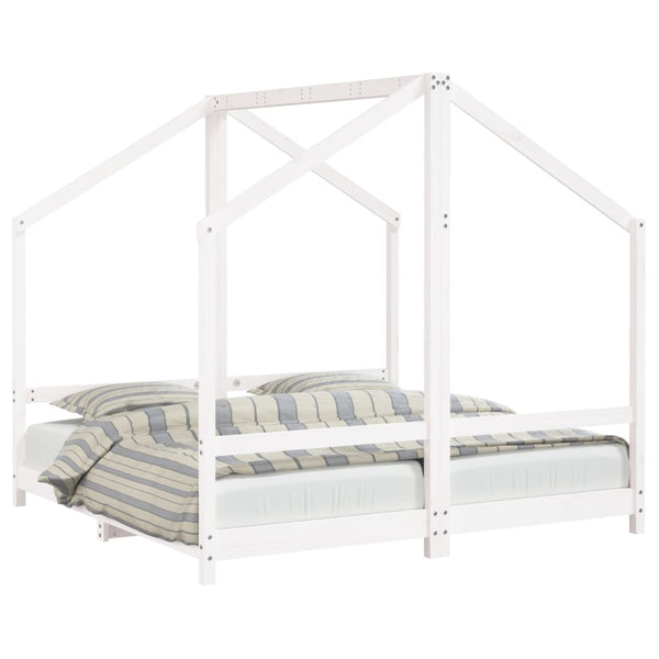 vidaXL Children's Bed White 2x(80x160) cm Solid Pine Wood