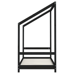 vidaXL Kids Bed Black 2x(80x160) cm Solid Pine Wood