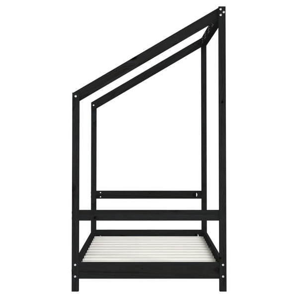 vidaXL Kids Bed Black 2x(80x160) cm Solid Pine Wood