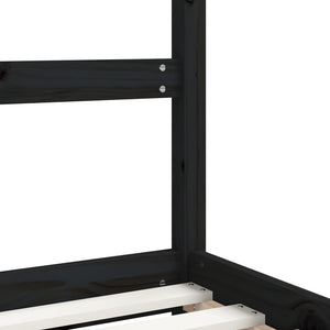 vidaXL Kids Bed Black 2x(80x160) cm Solid Pine Wood