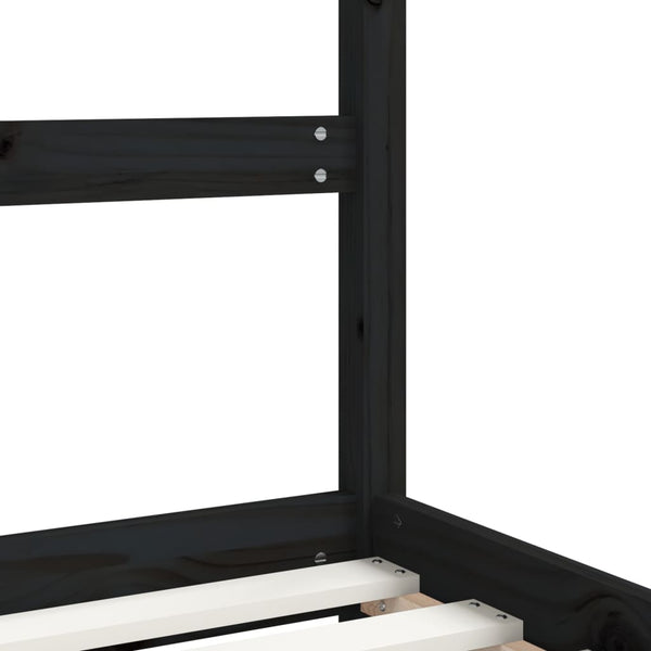 vidaXL Kids Bed Black 2x(80x160) cm Solid Pine Wood