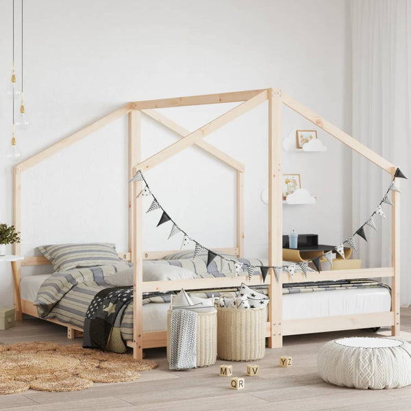 vidaXL Children's Bed 2x(90x190) cm Solid Pine Wood