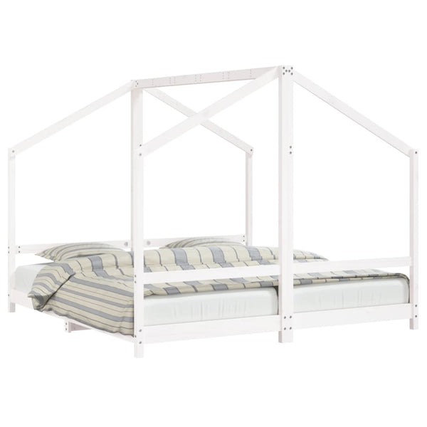 vidaXL Kids Bed White 2x(90x190) cm Solid Pine Wood