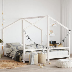 vidaXL Kids Bed White 2x(90x190) cm Solid Pine Wood