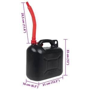 vidaXL Jerry Cans with Flexible Spout 3 pcs. Black 10 L