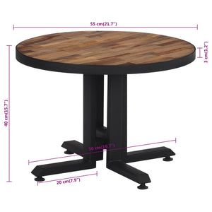 vidaXL Coffee Table Round Ø55x40 cm Solid Reclaimed Teak Wood
