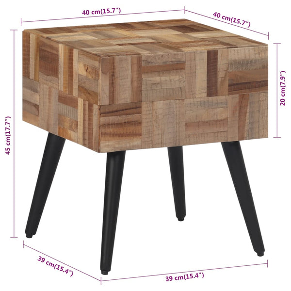 vidaXL Side Table 40x40x45 cm Solid Reclaimed Teak Wood