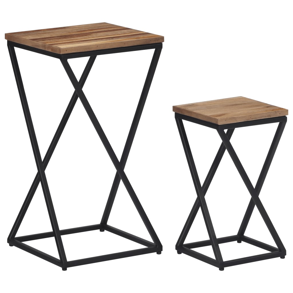 vidaXL Side Tables 2 pcs. Recycled Solid Teak Wood