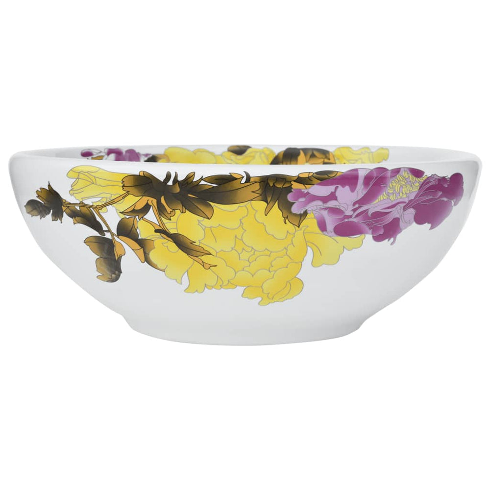 vidaXL Countertop Basin Multicolour Round Ø41x14 cm Ceramic