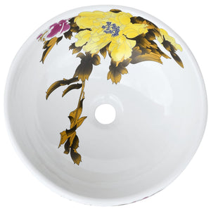 vidaXL Countertop Basin Multicolour Round Ø41x14 cm Ceramic