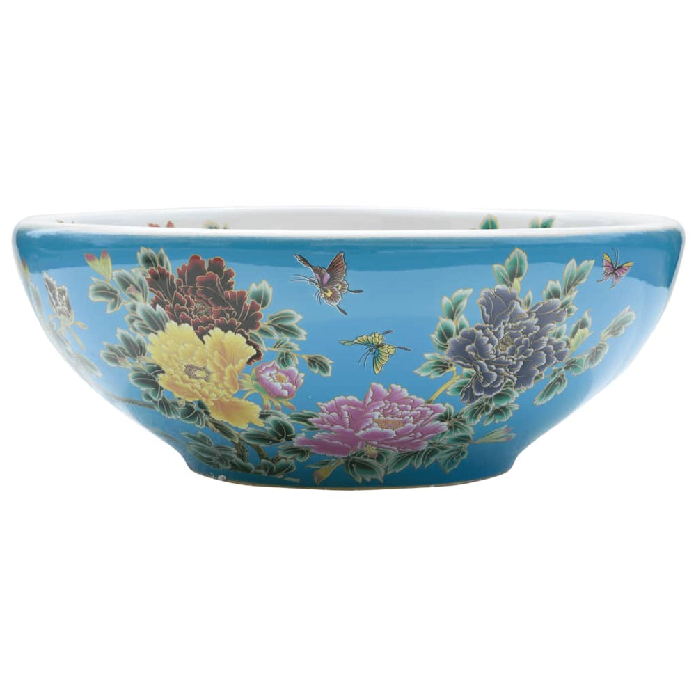 vidaXL Countertop Basin Multicolour Round Ø41x14 cm Ceramic