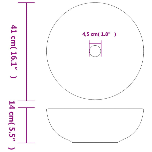 vidaXL Countertop Basin Multicolour Round Ø41x14 cm Ceramic
