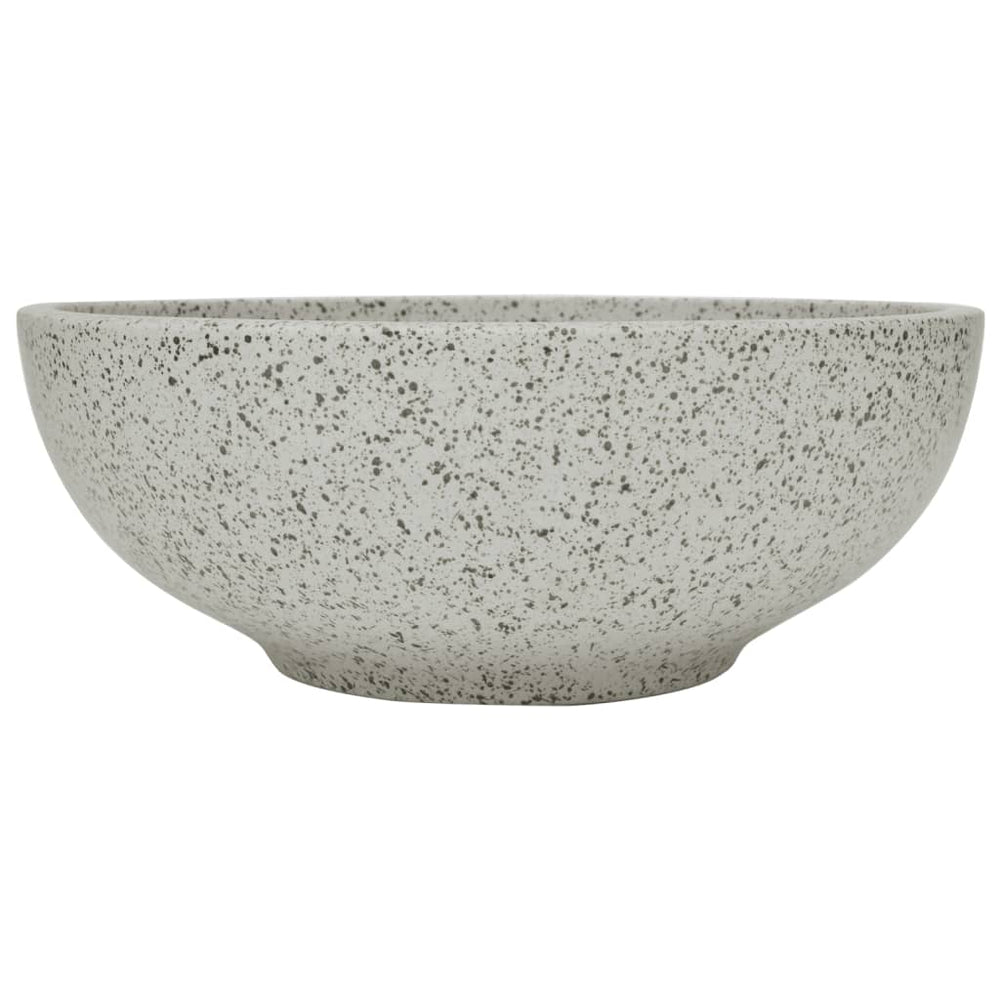 vidaXL Countertop Basin Grey Round Ø41x14 cm Ceramic