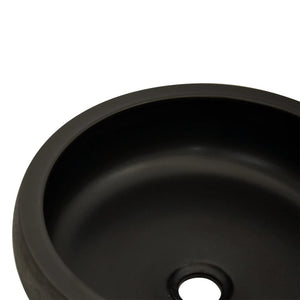 vidaXL Countertop Basin Black and Brown Round Ø41x14 cm Ceramic
