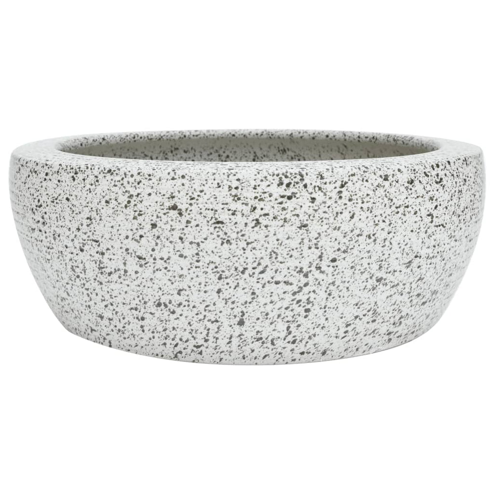vidaXL Countertop Basin Grey Round Ø41x14 cm Ceramic