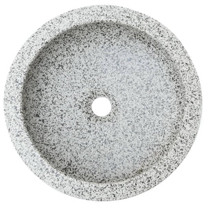 vidaXL Countertop Basin Grey Round Ø41x14 cm Ceramic