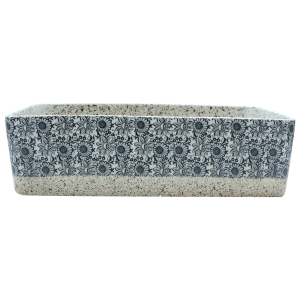 vidaXL Countertop Basin Grey Blue Rectangular 46x35.5x13cm Ceramic