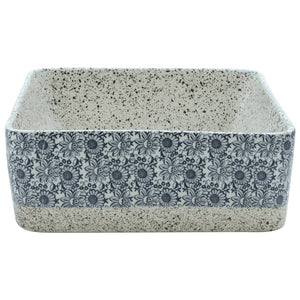 vidaXL Countertop Basin Grey Blue Rectangular 46x35.5x13cm Ceramic
