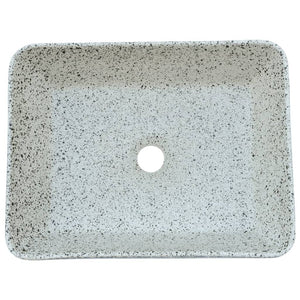vidaXL Countertop Basin Grey Blue Rectangular 46x35.5x13cm Ceramic