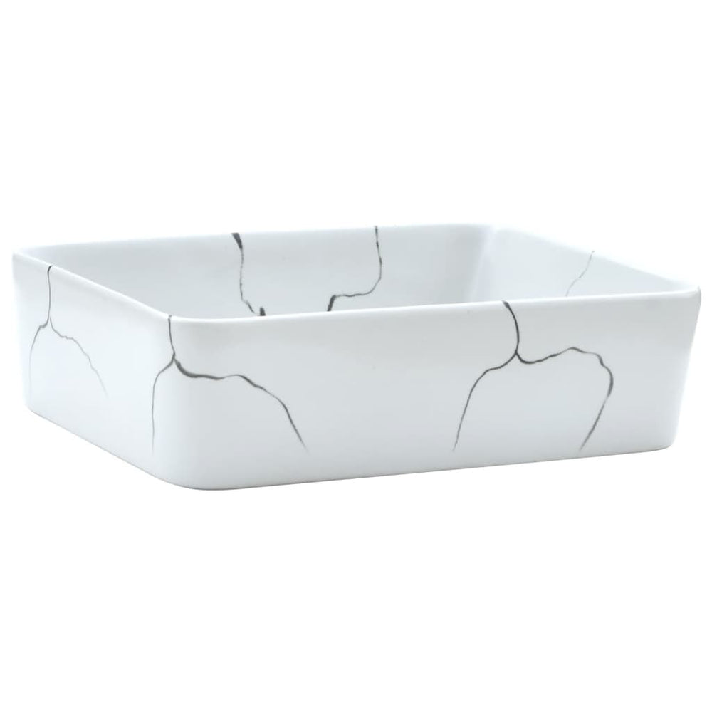 vidaXL Countertop Basin White Rectangular 46x35.5x13cm Ceramic