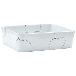 vidaXL Countertop Basin White Rectangular 46x35.5x13cm Ceramic