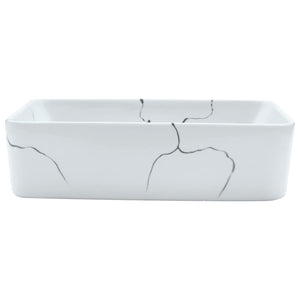 vidaXL Countertop Basin White Rectangular 46x35.5x13cm Ceramic