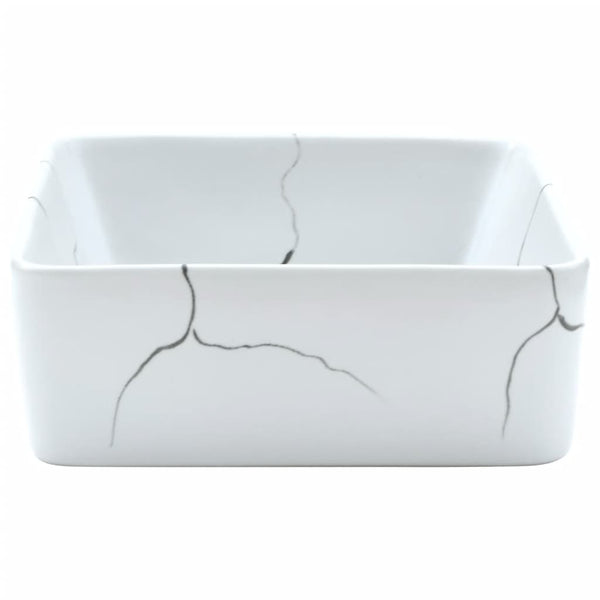 vidaXL Countertop Basin White Rectangular 46x35.5x13cm Ceramic