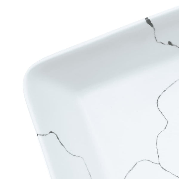 vidaXL Countertop Basin White Rectangular 46x35.5x13cm Ceramic