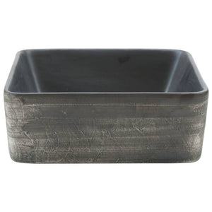 vidaXL Countertop Basin Black Brown Rectangular 46x35.5x13cm Ceramic