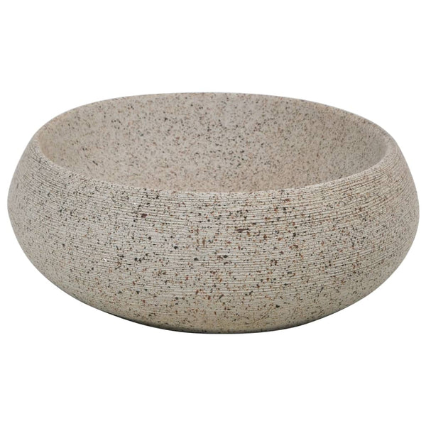 vidaXL Countertop Basin Sand-Colored Oval 59x40x15 cm Ceramic