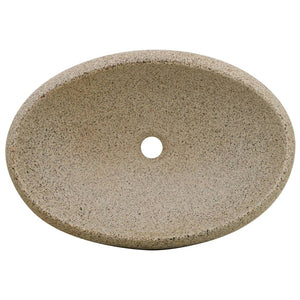 vidaXL Countertop Basin Sand-Colored Oval 59x40x15 cm Ceramic