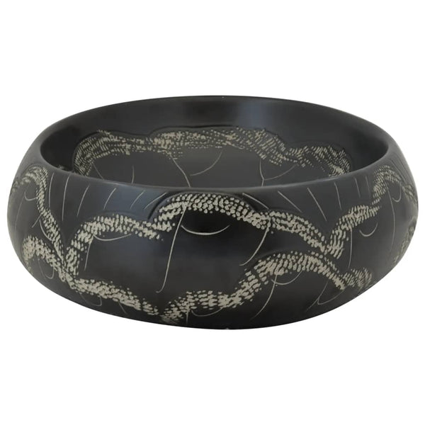 vidaXL Countertop Basin Black Oval 59x40x15 cm Ceramic
