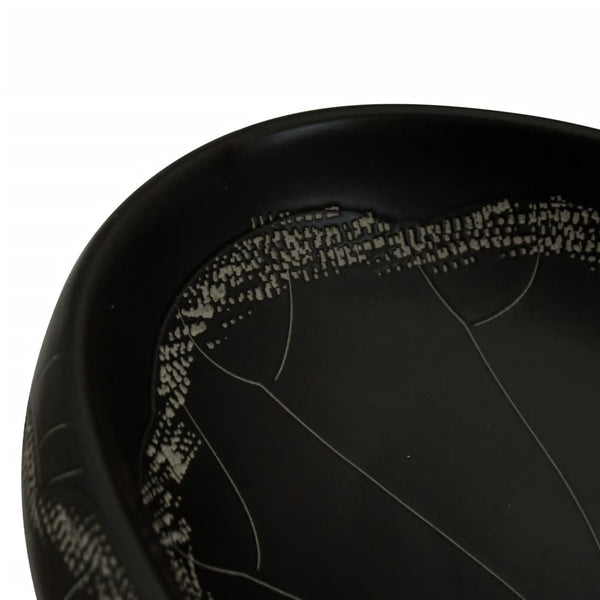 vidaXL Countertop Basin Black Oval 59x40x15 cm Ceramic