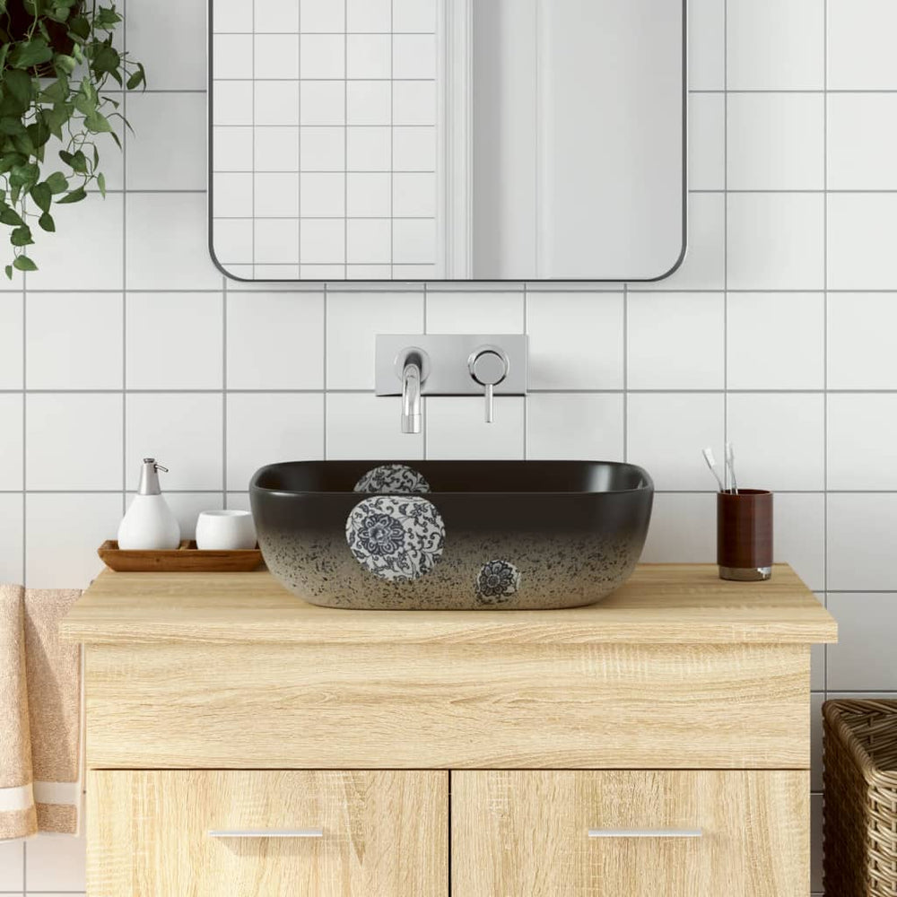vidaXL Countertop Basin Multicolour Rectangular 48x37.5x13.5cm Ceramic