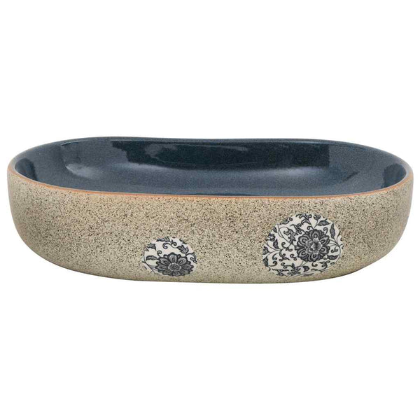 vidaXL Countertop Basin Sand Blue Oval 59x40x14 cm Ceramic