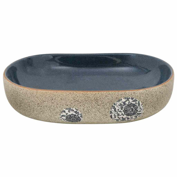 vidaXL Countertop Basin Sand Blue Oval 59x40x14 cm Ceramic