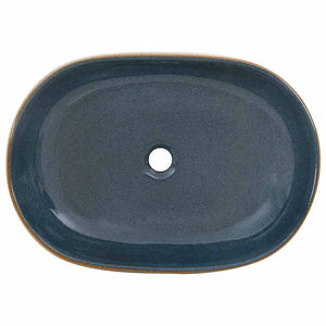 vidaXL Countertop Basin Sand Blue Oval 59x40x14 cm Ceramic