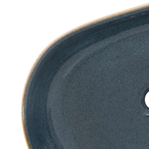 vidaXL Countertop Basin Sand Blue Oval 59x40x14 cm Ceramic
