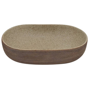 vidaXL Countertop Basin Sand Brown Oval 59x40x14 cm Ceramic